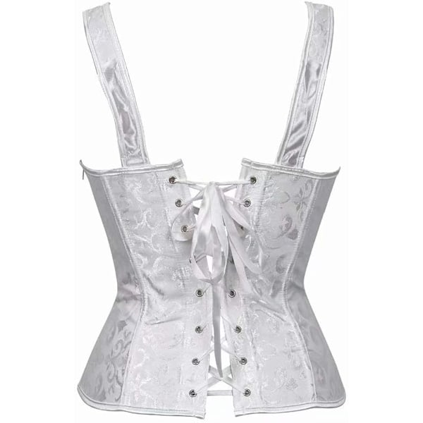 Korsetter for kvinner Overbust Bustier Top Gothic Sexy Shoulder White-6806 2XL White-6806 2XL