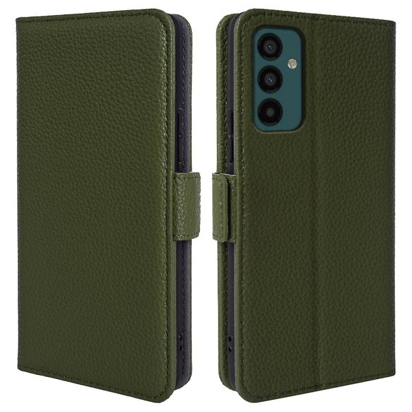 SQBB Litchi Texture Cover för Samsung Galaxy M23 5g / F23 5g äkta kohudsläder+tpu plånboksställ Phone case Grön