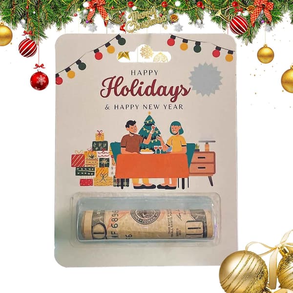 Morsom Julepengeskrin Ornament, Tredekorasjon for Juletreet, Sett E E