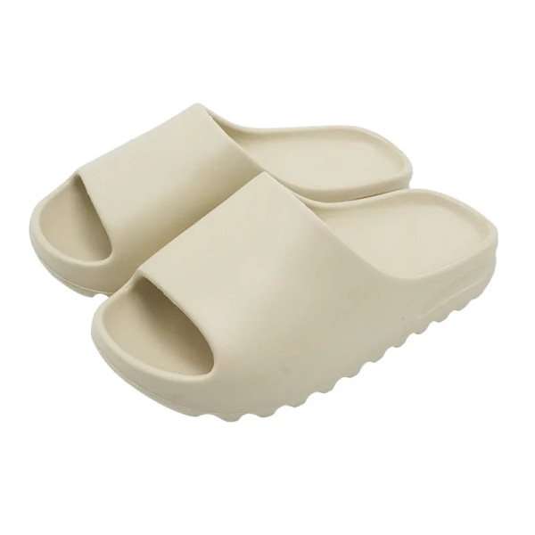 Mode Kvinnor Tofflor Summer Classic Sport Sandaler Män Casual Eva Flat Mjuk Strand Slides Tofflor Unisex Utomhus Inomhusskor Beige 38-39
