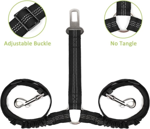XJ-Dobbel hundekobbel justerbart med elastisk strikk – maks