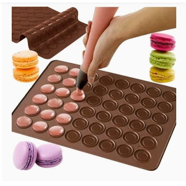 Macaron Bakeform i Silikon / Form - 48 plasser
