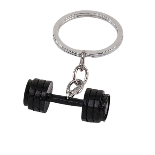 1 stk miniatyr hantel i titanlegering, fitness gym nøkkelring D D