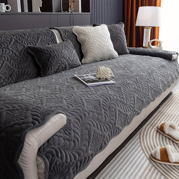 1:a Mjuk Bekväm Mjölk sammet Basho Leaf Soffa Slipcover, Kudde Halkfri handdukssoffa, Möbelskydd för Sovrum Kontor Vardagsrum Heminredning