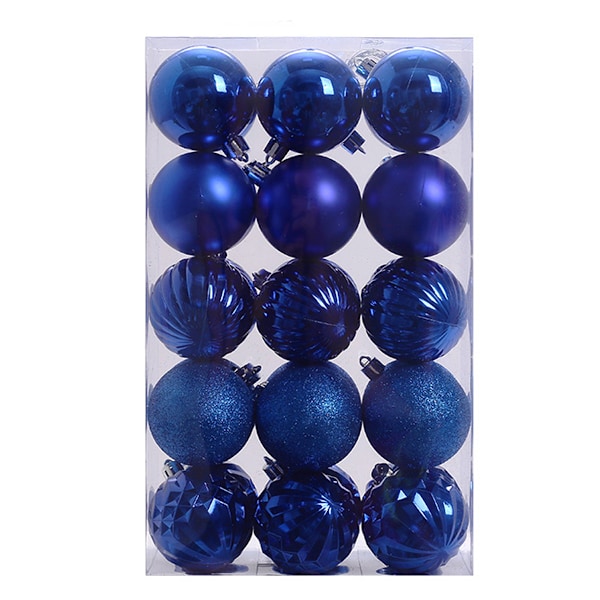 6cm julgransprydnader 30 st Liten splittersäker blå blue