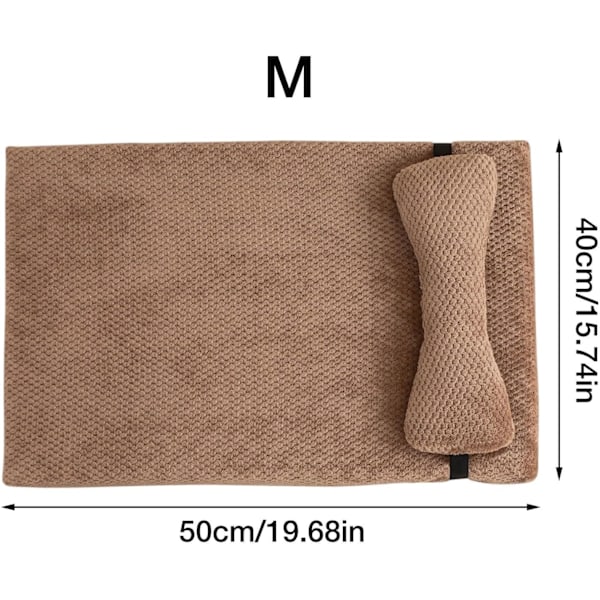 Myk ortopedisk hundebed, vaskbar dyresofa for mellomstore hunder, komfortabel og slitesterk Khaki L 40 x D 8 x H 8 cm