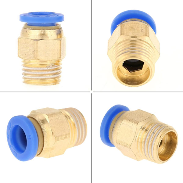 Push Fit-kontakter, 10 st pneumatiska snabbkopplingar adapter 8 mm diameter gänga 1/4bsp set