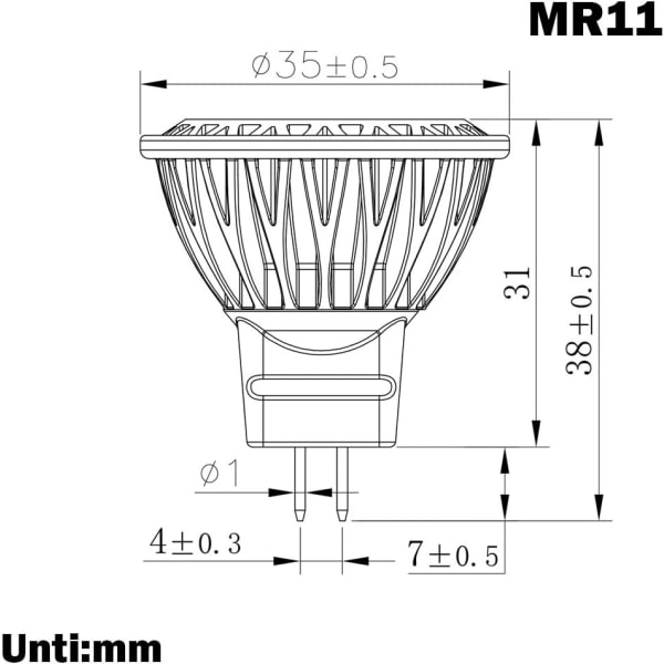 MR11 GU4 LED-spottilamppu 3W 12 voltti Ultra Bright Vastaava 35W halogeenilamppu 280LM 30° Valokeila Cool White 6000K 6 kpl