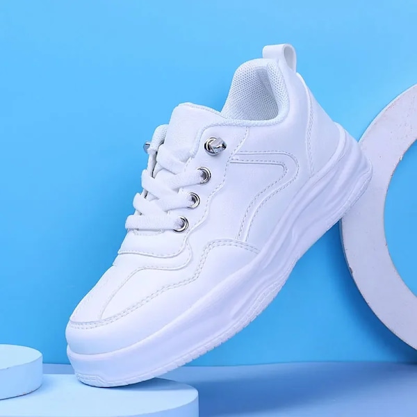 Mode Læder Overflade Børn Casual Sko Alle Årstider Børnesko Til Pige Børn Sneakers Nye Studerende Sportsko grøn 26
