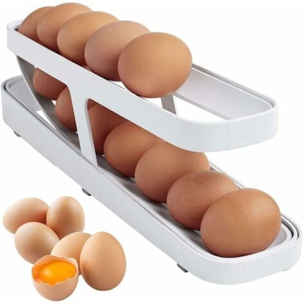 SQBB Ägghållare Äggförvaring Äggställ,Multifunktionell ägglåda för ägg,Äggförvaring Dubbellagerskylskåp,Hem Äggbehållare Kökstillbehör