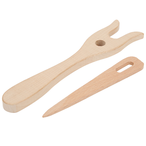 2PCS Multifunktion DIY Stickverktyg Trä Bok Stickgaffel Liten Ögonnål