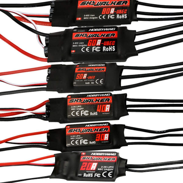 20A 30A 40A 50A 60A 80A Harjaton Nopeudensäädin ESC BEC RC-Lentokoneille, Quadcopterille ja Helikopterille 60A 60A