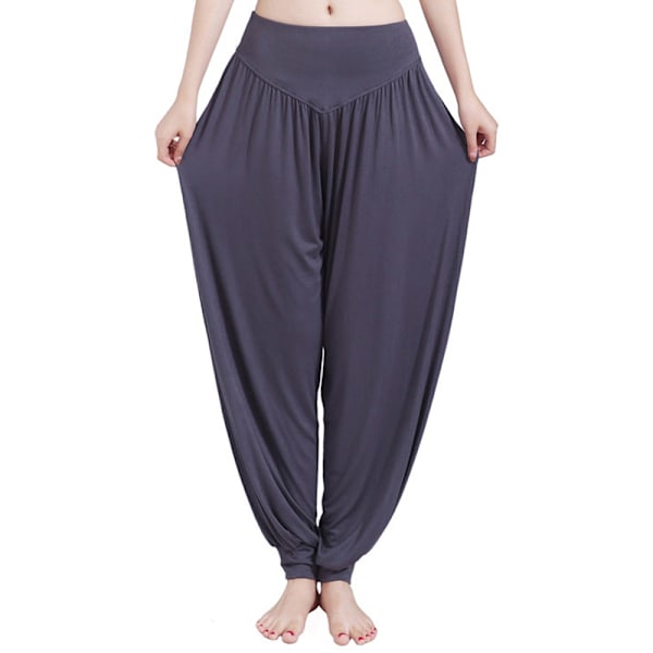 Dam Harlan Yoga Lös Lös Elastisk Hög midj Dark gray,M