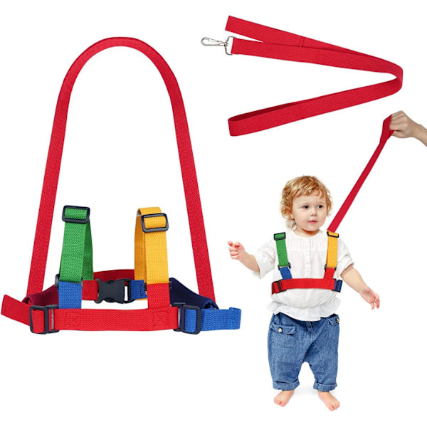 Babysele, promenadsele och säkerhetssele för småbarn, säkerhetskoppel för småbarn, pojkar och flickor (röd) gulgrön