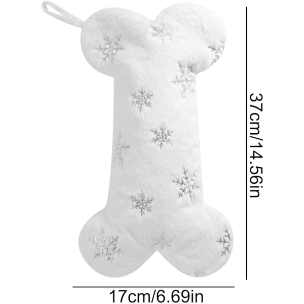 Julstrumpa för husdjur - Plyschstrumpa för hundar och katter med snöflingedesign Snowflake