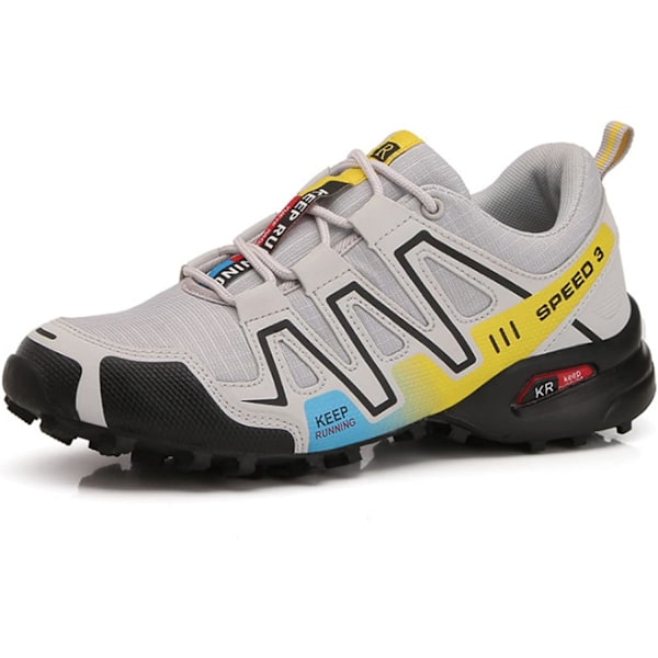 Trail Løpesko for Menn & Kvinner, Dempet Sneakers for Trening, Pustende Design B83 grey 46 EU