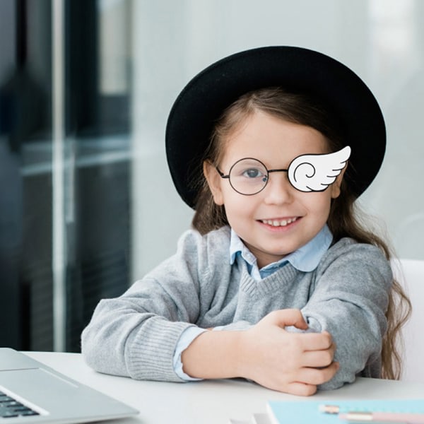 2st Kid Eye Patch Glasögon Amblyopia Lazy Silikon Återanvändbar eller vänster