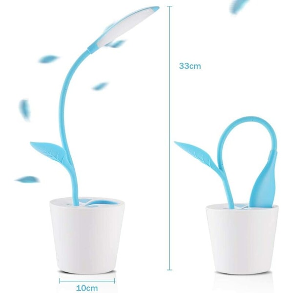 Trådlös skrivbordslampa, dimbar Touch LED-läsbordslampa med pennhållare Kontorsdekor Originalpresent till tonårsflicka - Pin