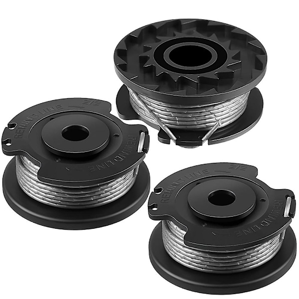 6-pak F016800569 Trimmertråd og spole til Bosch EasyGrassCut 23, 26, 18, 18-230, 18-260, 18-26 Udskiftning Black