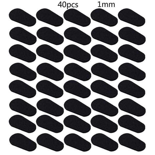 SQBB 40 delar självhäftande nässkydd för glasögon, solglasögon, läsglasögon Svart Dropform 1mm