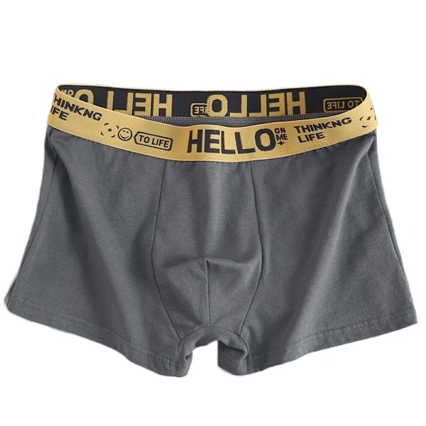 2 kpl Miesten Alusvaatteet Boxer Seksikäs Alushousut Mukava Hengittävä Muoti Pojat Alushousut Alusvaatteet Boxershorts Herra Tummanharmaa 4XL-90-100kg