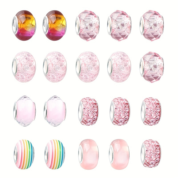 63 st armband handgjorda gör-det-själv, tecknade set, kreativt faux kristallarmband Utsökt presentförpackning Rosa