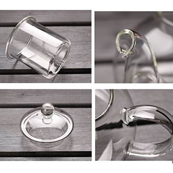 600 ml glasstekanne med infuser, egnet for løst te, bruk på komfyrtopp 600ml/21oz