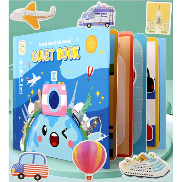 Montessori Stillebok, Stillebok Montessori Leke, Interaktiv Opptatt Bok, Stille Montessori Bok for Småbarn, Pedagogisk Leketøysbok world