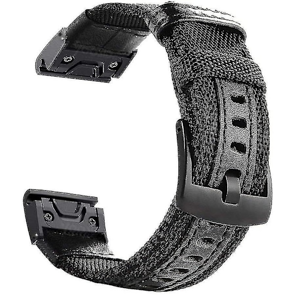 22 mm nylonrem for Garmin Fenix ​​5/ Fenix ​​6 (svart)