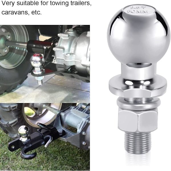 50mm trailerkugle, trailerkugle til traktor, trækkugle med bump, trækkobling, trækkobling, landbrugsrulle, kuglehoved til jernbane op til 3,5 tons