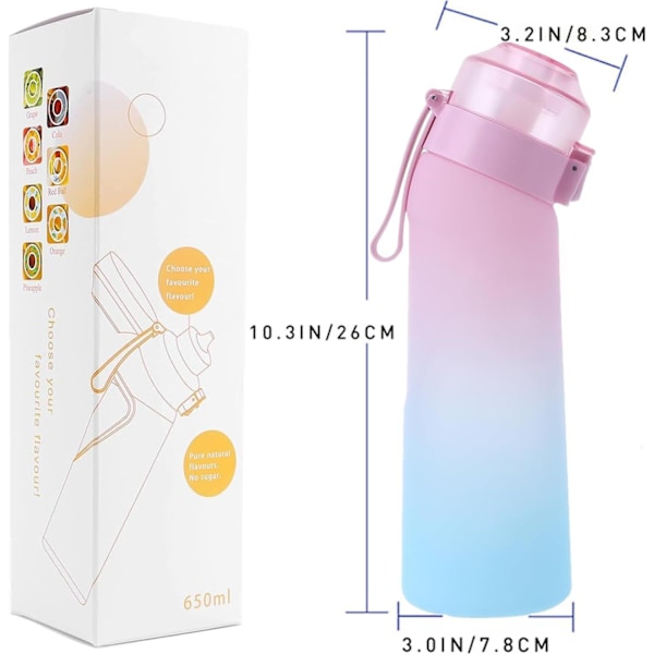 Air Water Up Flaska/Smaksatt vattenflaska - 650ml - 7 pods ingår - Camping Sport