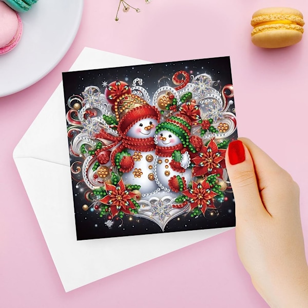 12/8/6/4-pack Diamantkonst Julgranskortsset, Handgjorda Semesterkort HK045