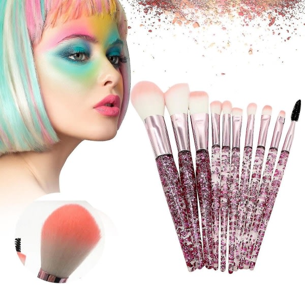 SQBB 10 st Makeup Brush Set Foundation Brush Blush Brush Kombination Färgblandning