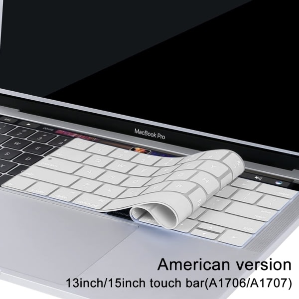 CQBB Ultratunt tangentbordsskydd kompatibel med MacBook Pro-Silver