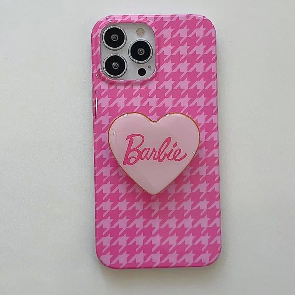 Girly Pink Barbie Bracket Phone case Creative Protective iPhone13 pro SQBB