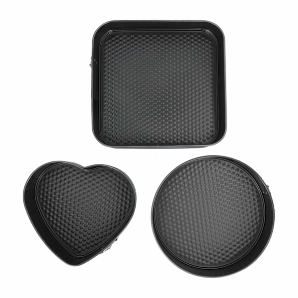 Kakeformer i forskjellige former - 3 stk. springformer Black Svart