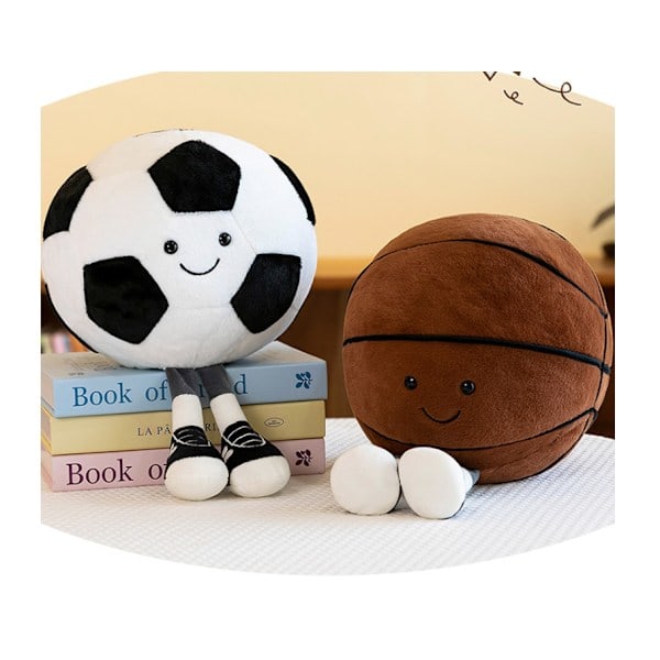 Søt fotball volleyball pute dukke morsom plysjdukke, romdekorasjon 18cm røde basketsko mä 18cm red basketball shoes men