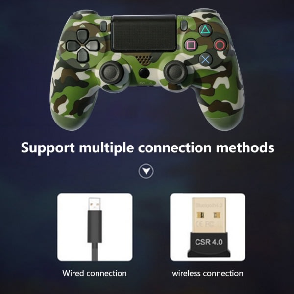 CQBB Trådlös spelkontroll Styrenhet Bluetooth Dual Head Gamepad Joystick Gamepad kompatibel med Game Console 4-grönt kamouflage