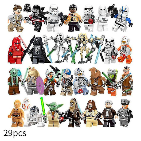 29 stk Star Wars Minifigurer Actionfigurer Byggeklodser Børns Legetøj