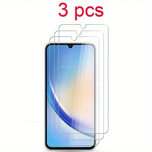 3 stk. Skærmbeskyttelse til Samsung Galaxy A54 A34 A14 A13 4G A24 A04 A04s A04e A23 A12 A33 A52 A52s A53 5G A72 A73. Til Samsung A33 5G Hærdet Glas