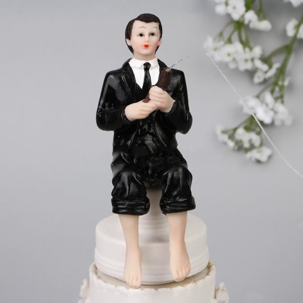 Harts bröllopstårta Topper Bröllop nygift brudgum Figur tårtdekoration 22