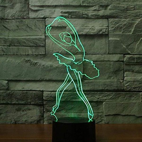 3D optisk illusionsnattlampa leksak, fjärrkontroll, dimbar
