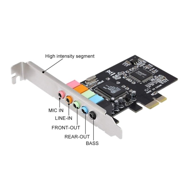 SQBB PCI-E ljudkort 5.1 6-kanals CMI8738 Chipset Audios Digital Desktop PCI-E-kort