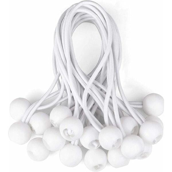 20 st Tarp Tensioners Ball Bungee Bungee Bungee Gummi Spännare för Banner, Tarp, Paviljong, Tält, Gardiner Förlängning H