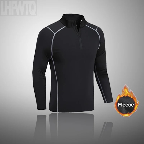 Sportunderkläder för män Fleece Thermal Compression Strumpbyxor Ski Bas Layer Träningsoverall Barn Vinter Thermal Underwear Running Set A endast tröja M