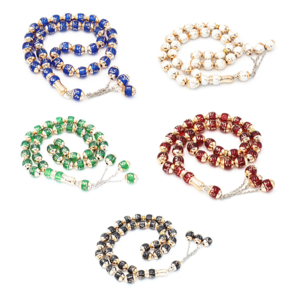 Tasbih Bönpärlor Islam Muslim Bön Pärlor Tasbeeh Counter Zikr Beads Rosenkrans Pärlor Masbaha Beads Meditation Halsband Röd