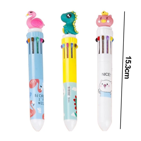 SQBB Infällbara kulspetspennor Flerfärgade pennor 10 färger bläck i en kulspetspenna