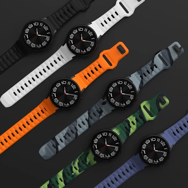 Silikonband till Samsung Galaxy Watch 6 Classic 47mm 43mm/4 classic 46mm 42mm Armband Galaxy Watch 5/5pro 45mm/4/6 40mm 44mm Vit galaxy Watch 5 45mm