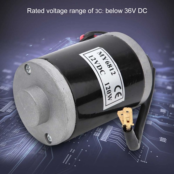 Elpyörän kestomagneetti DC-vaihdemoottori, MY6812 12V 120W harjamoottori Pieni suuri nopeuksinen harjamoottori hihnapyörällä