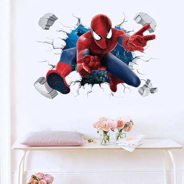 Spiderman Super Captain America Hulk Hjältar Väggdekaler För Barnrum Hem Sovrum Pvc Inredning Tecknad Film Väggkonstdekaler 1